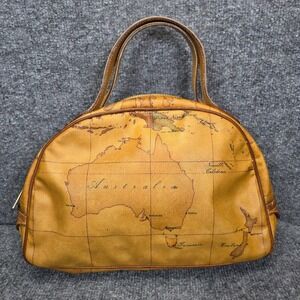 Alviero Martini 1A Classe Geo map print leather Boston‎ bag Australia